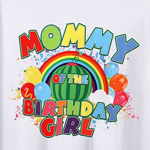 AWIBMK Family Matching Birthday Outfit Baby Girls Dad and Mom Melon Watermelon Cow Romper T-Shirt Cake Smash Clothes3