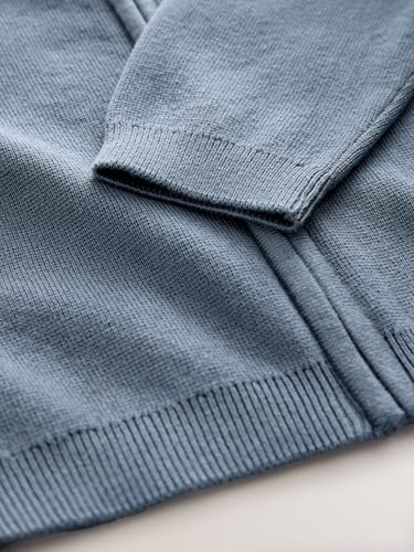 NEXT Jungen Standard Strickjacke mit durchgehendem Reißverschluss Blau 140
