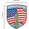 A-ONE 3 PCS Pack-Empire State Building Patch+USA Flag Embroidery and Pin, Landmark Emblem, Sew on Patch, Iron on Adhesive Badge, National Icon, Suit on Clothes Shirts Bags Hats NO.405B