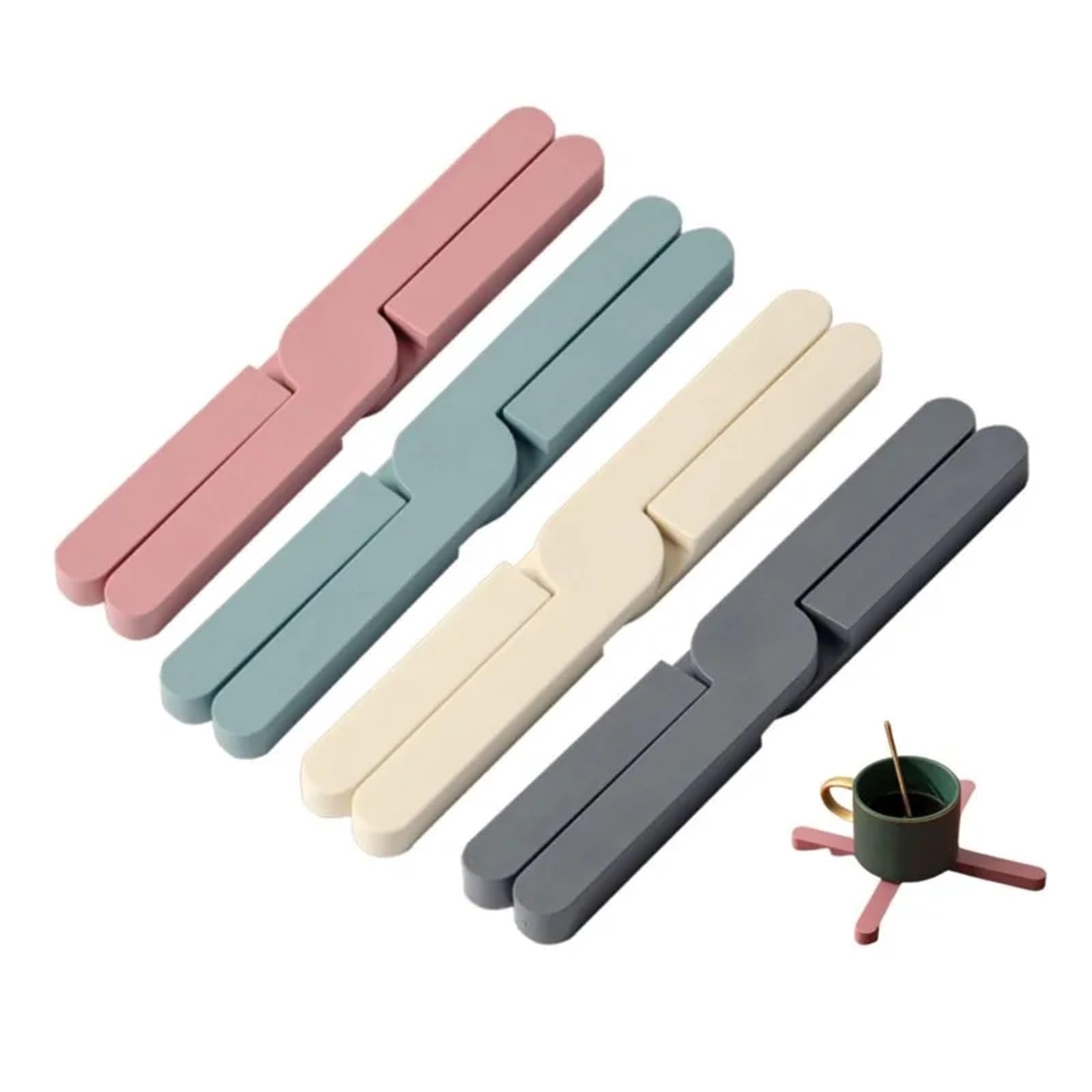6 Piezas de Almohadillas Resistentes al Calor, Plegables, Antideslizantes, for ollas y sartenes para Ollas y Sartenes Calientes(Grey)