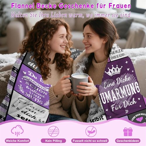 EIMOPE Beste Freundin Decke Geschenke für Frauen 150 x 200cm - Umarmung Decke für Beste Freundin, Geburtstag Weihnachten Geschenke für Frauen Schwester Mutter Kollegen