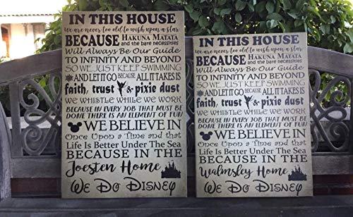 Disney Themed Sign, We Do Disney, In This House, Wedding Gift, Custom Canvas, Free Personalization Family Name, House Warming #TOP3