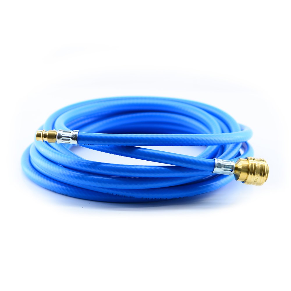 Tubo in PVC con inserto in tessuto – Set completo con frizione Dose e maschio NW 7,2 tubo per aria compressa