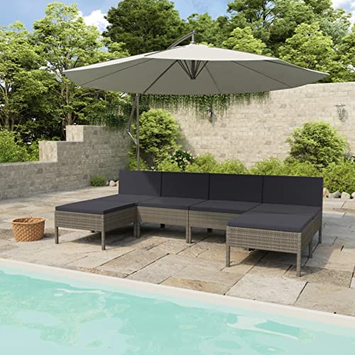 IKAYAA Polyrattan Lounge Balkon Lounge Gartenlounge Ecklounge Ecksofa...