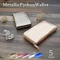美品✨ボッテガ◇ミズヘビパイソンMIXラウンドファスナー長財布　くすみピンク 美品✨ボッテガ◇ミズヘビパイソンMIXラウンドファスナー長財布