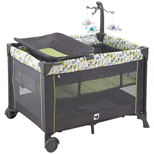 Portable Playard,Sturdy Play Yard with Comfortable Mattress and Changing Station (Forest Green)