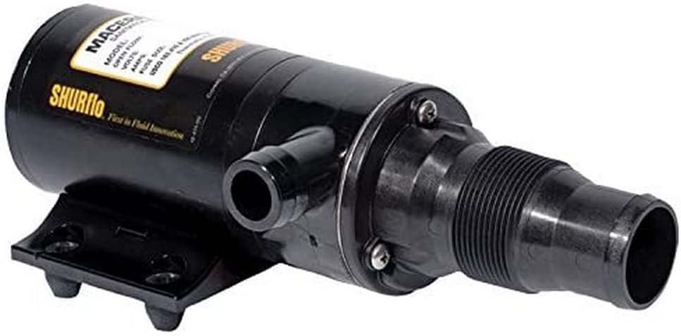PENTAIR SHURFLO 3200-001 Macerator Pump, 12 VDC, 1-1/2" Inlet, 1" Outlet, 17 Amps, 13 GPM, High Performance Waste Pump for RV and Marine