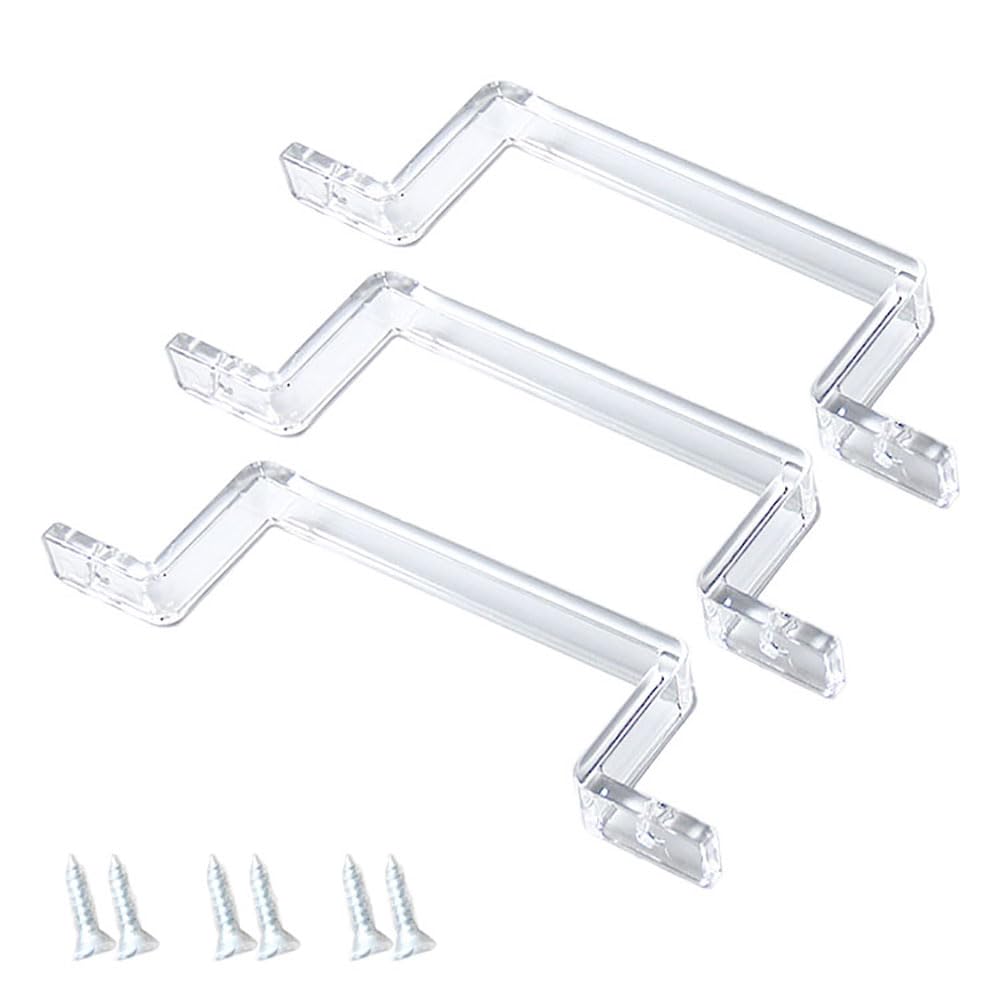 3 PCS Acrylic Clear Furniture Handle Kitchen Cupboard Cabinet Door Pull Bedroom Dresser Drawer Knob Bathroom Wardrobe Decorating 180x18x54mm