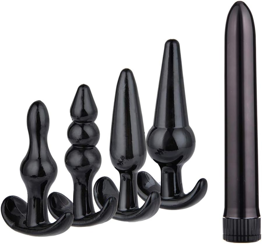 Flosky 5PCS Multi-Type Di-do Vibrantor Amal Plug Toys Kit for Couples