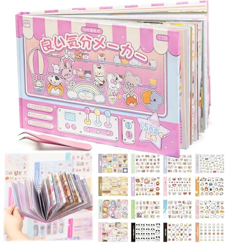 1500+ Mini Cartoon Stickers Kawaii Stickers 72 Sheets Japanese Sticker Book Die-Cut DIY Journal Decoration Scrapbooking Planner Gift