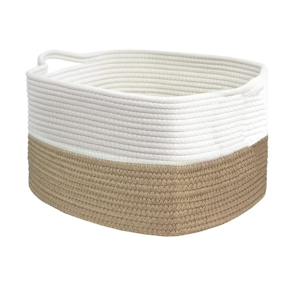 Panier de rangement en coton grande capacité avec poignées solides