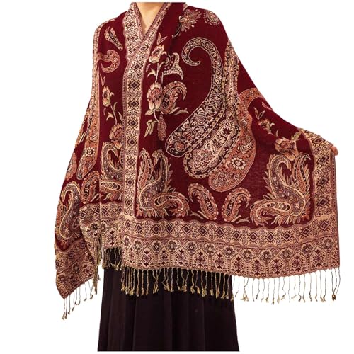 XINGSHUNFU Paisley Pashmina Rave Schal, indische Schal Wraps für Frauen Exotische Schals Schals...