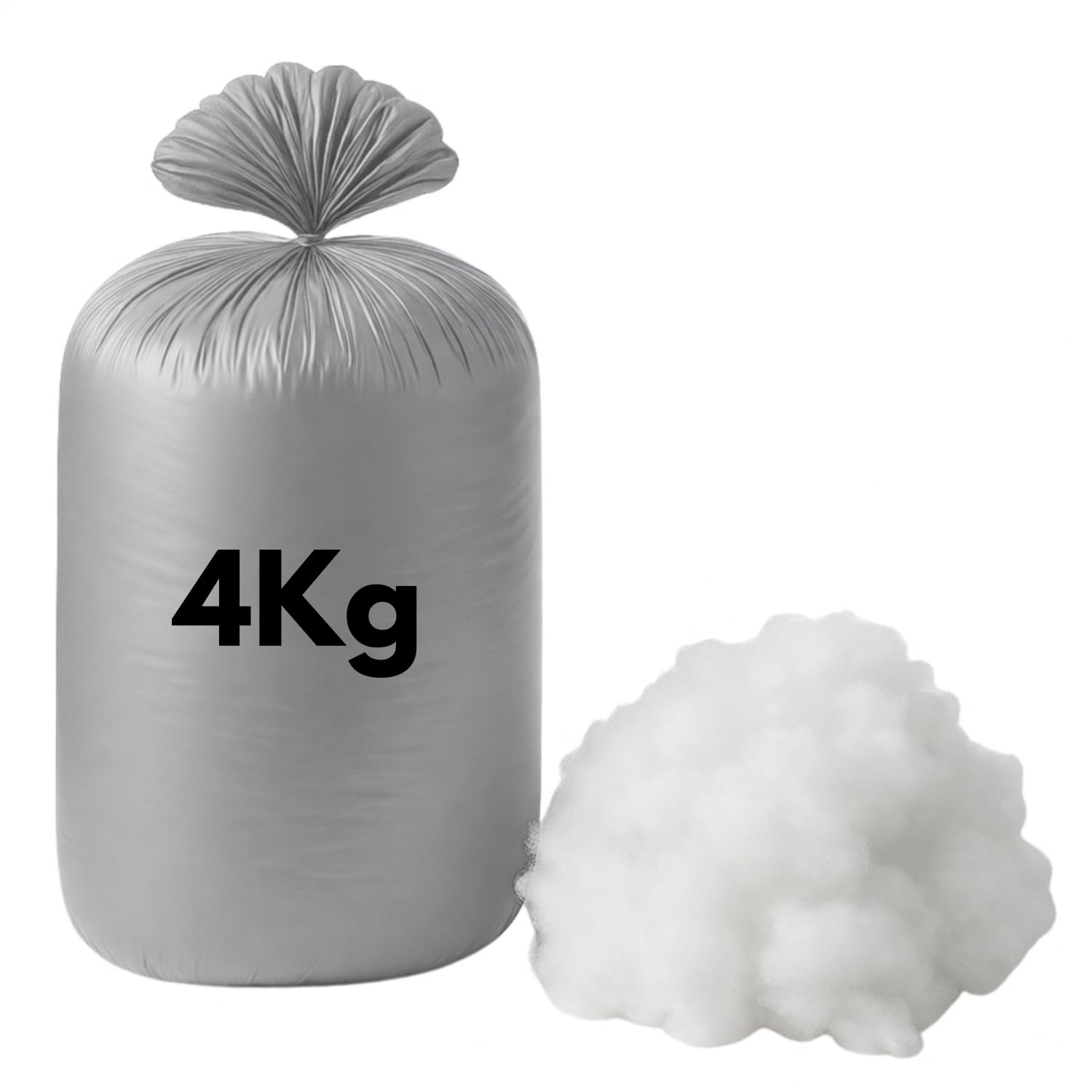 Ariyah Collections White Polyester Fluff Soft Fibre Pillow Stuffing 4Kg, Plush Fill Bean Bag Filler Hollowfibre Stuffing, Fluff Fiberfill Cushion Filler (4Kg)