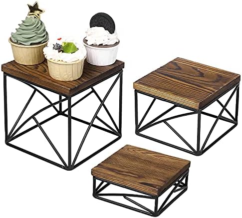 Amazon.com: Buffet Risers And Stands, 6 Inch Wood and Metal Food Risers ...