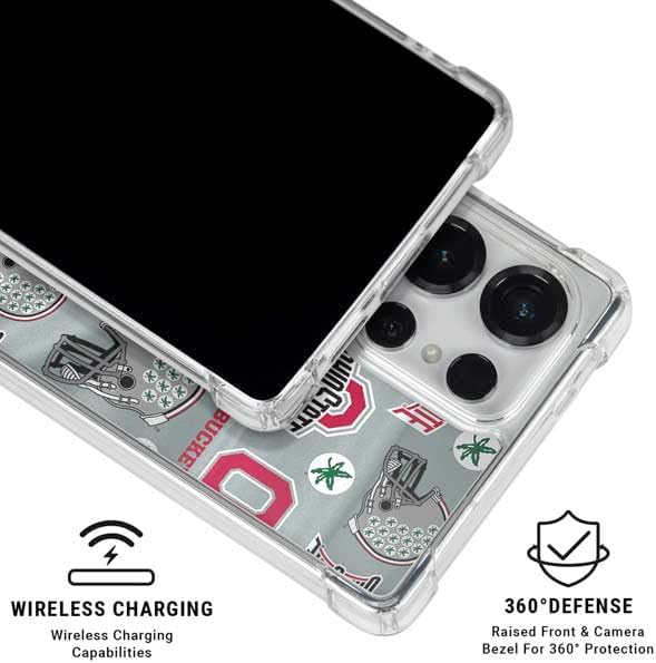 Skinit Clear Phone Case Compatible with Galaxy S25 Ultra - Officially Licensed Ohio State University Pattern Design