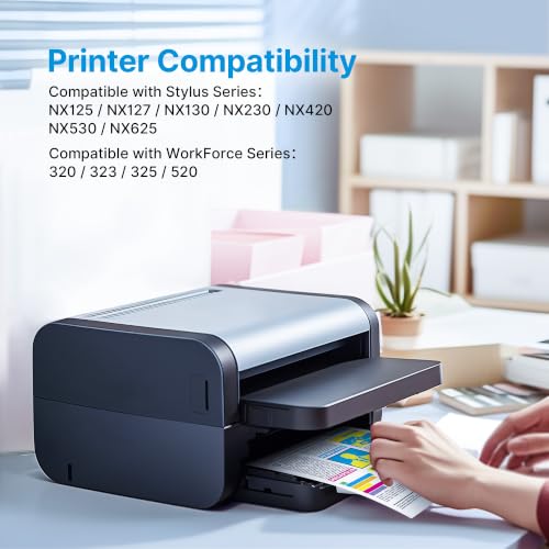 Image of Uniwork Remanufactured Replacement for 125 Ink Cartridge for Epson T125 Use for NX125 NX127 NX130 NX230 NX420 NX530 NX625 Workforce 320 323 325 Printer 5 Pack (2 Black, 1 Cyan, 1 Magenta, 1 Yellow)