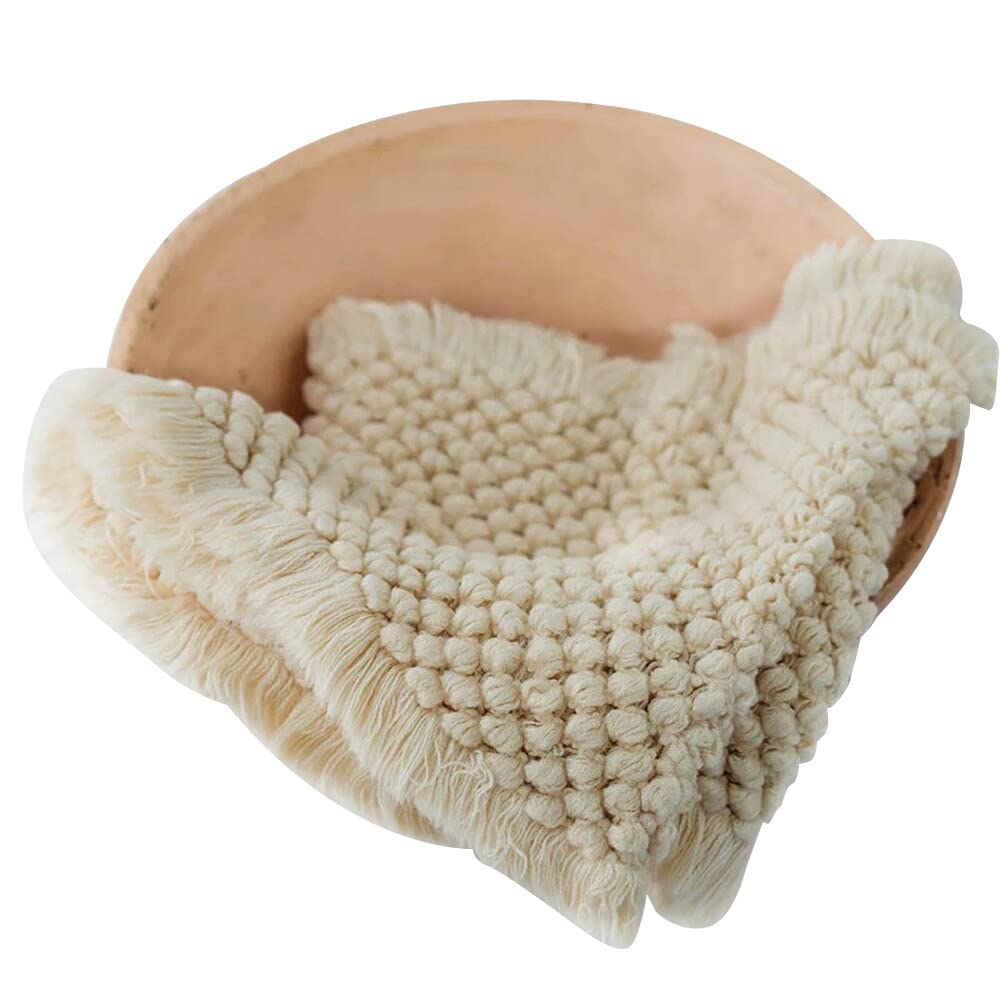 Uposao Newborn Baby Photography Props Blanket Knitted Photography Blanket Braided Rope Basket Filler Baby Photo Backdrop Rug Professional Baby Photo Prop Cushion for Infant Boy or Girl