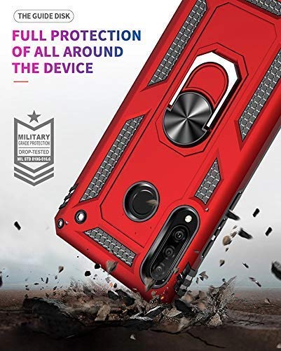 Image of Spazy Case Vivo U10 / Vivo Y17 Heavy Duty Dual Layer Hybrid Shockproof Armor Defender Case with 360 Degree Metal Rotating Finger Ring Holder Case Designed for Vivo U10 / Vivo Y17 - (Black)