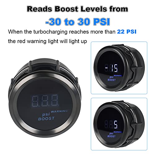 image for WATERWICH Turbo Boost Gauge PSI DC12V 2