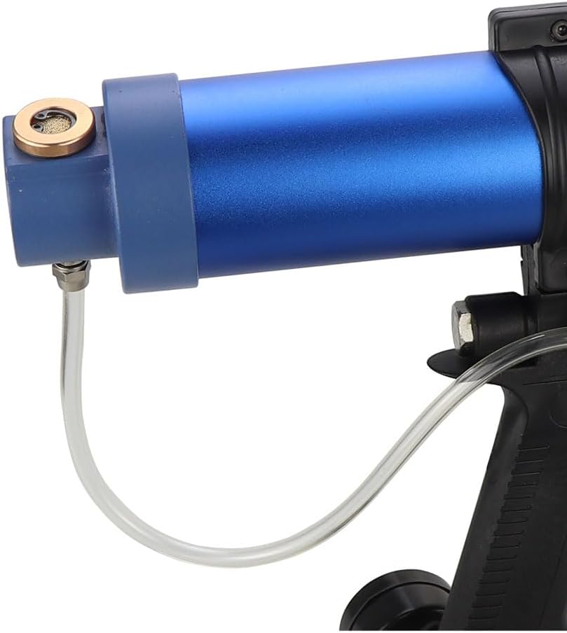 600ml Sausage Pneumatic Caulking Gun Silicone Sealant Gun Air Rubber Gun Caulk Applicator Tool with 10 Transparent Glue Nozzles
