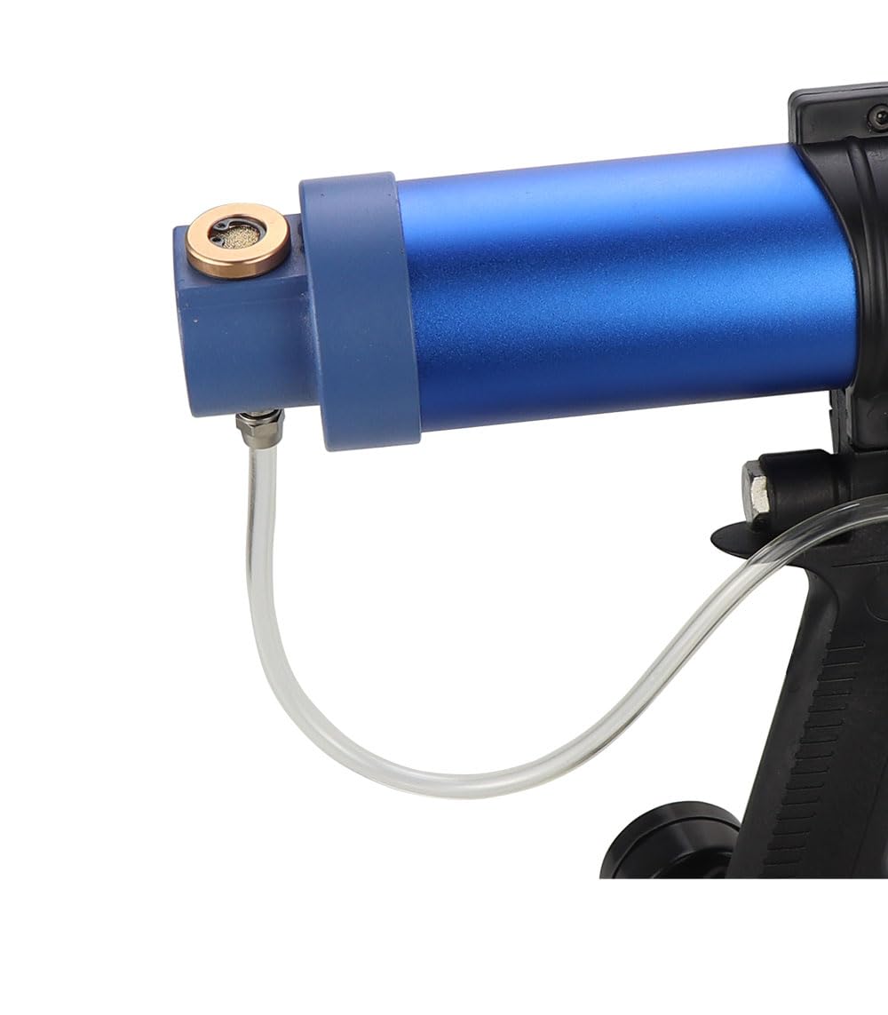 Pistolet à calfeutrer pneumatique pour saucisses 600 ml - Pistolet à mastic en silicone - Pistolet à air et caoutchouc - Outil d'application avec 10 buses de colle transparentes