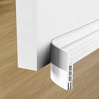 Door Draft Stopper Under Door, Door Seal Sweeps for Interior Doors Gap Wind Blocker Strip Door Sound Blocker Bottom Seal Weather Stripping Adhesive 39" Length White