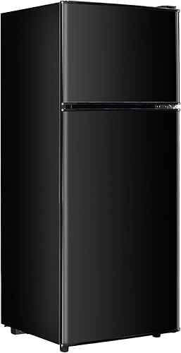 Refrigerador dormitorio con congelador, refrigerador pequeño de 3.6 pies cúbicos con congelador para apartamento, temperatura ajustable tamaño