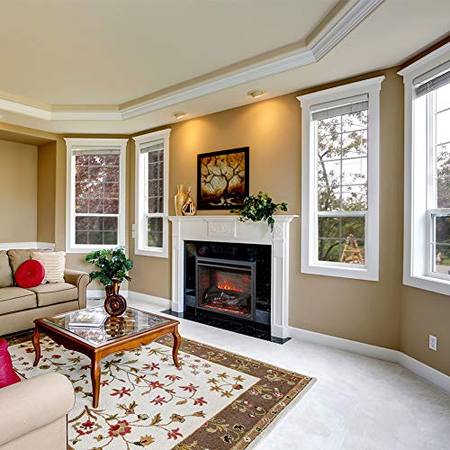 Richflame Gavin 23 Inches Electric Fireplace Insert With Log Speaker, Designed For Stud, Wood Burning Opening, Cabinet & Wood Mantel, Remote Control, 750/1500W, Black #TOP6