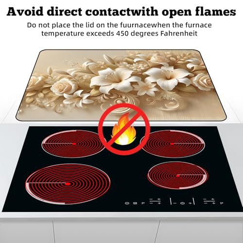 Image of Multi-Design Stove Cover for Glass /Electric Stoves - 3-in-1 Heat-Resistant Protector Mat, Non-Slip Drying Rack 28 inchx20 inch