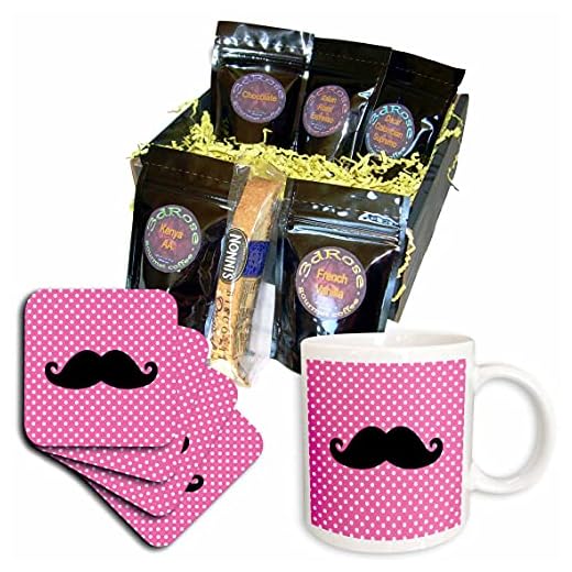 Funny Black Mustache Coffee Gift Basket
