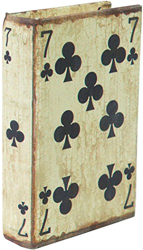 Porta Carte da Gioco - Scatola in Legno - Realizzata a Mano e rivestita in stoffa con effetto anticato - 1 compartimento - Dimensioni esterne 10x3x14 cm - Mazzo da 54 carte incluso