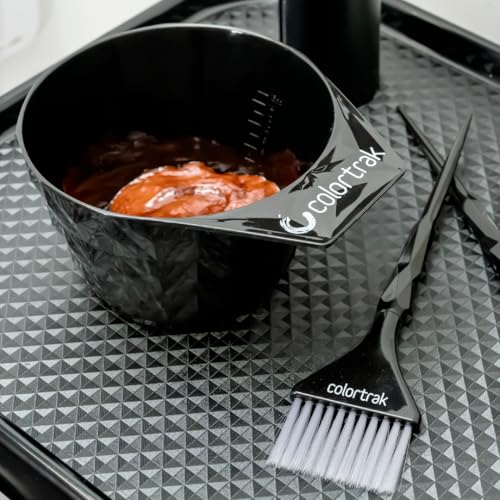 Colortrak XL Black Diamond Easy Grip Bowl with Measurement Markings and a Non Slip Rubber Bottom for an Easy Grip and Spill Resistance, Bowl for Hairstylists, Hair Color Mixing Bowl