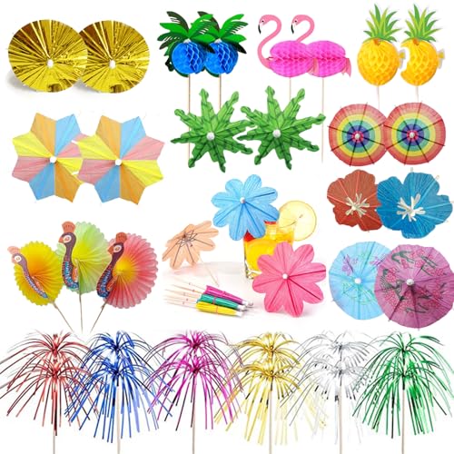 [12 Styles]Drink Umbrellas Cocktail36 PCS Cocktail Decorations for Drinks