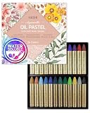 HA SHI Water Soluble Oil Crayons For Artists 24 Color, Watercolor Crayons, Oil Pastels, Premium Quality Art Supplies for Kids, Adults - Blendable, Vibrant Hues, Korean Craftsmanship