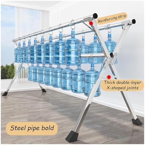 Floor-Standing Clothes Drying Rack, Foldable Indoor Garment Storage Shelf, Retractable Stainless Steel Laundry Rack（2.4 m/94 inch）