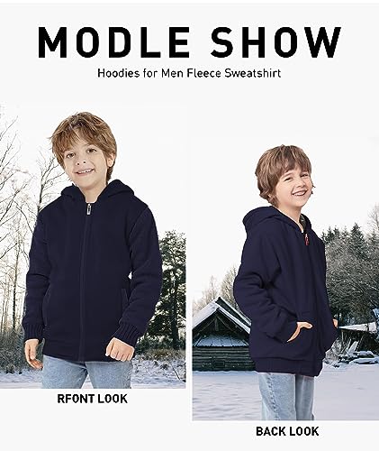 Image of GEEK LIGHTING Boys Sherpa Lined Hoodie Kids Fleece Sweatshirt Full Zip Hooded Jacket
