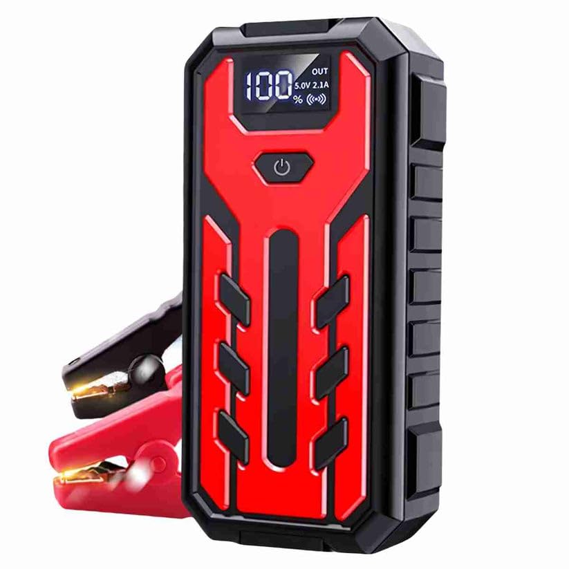 Arrancador de Baterías para Coche 15000mAh, Arrancador 12V para Motores Gasolina 5.0L y Diésel 2.5L, 400A Pico, Power Bank con Linterna LED y 8 Sistemas de Protección