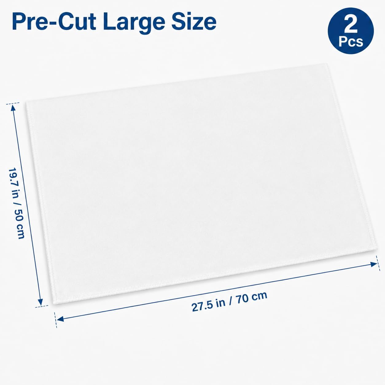 2 Pcs Iron Cloth, Premium Cotton Pressing Cloth (White)