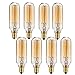 T25/T28 Candelabra Vintage Bulbs,Incandescent Filament Light Bulb,E12 Candelabra Base(40W),Light Bulbs 110-130V Hand-Wound Tungsten Thread Filament,Mini Tube Shape Dimmable, 8Pack