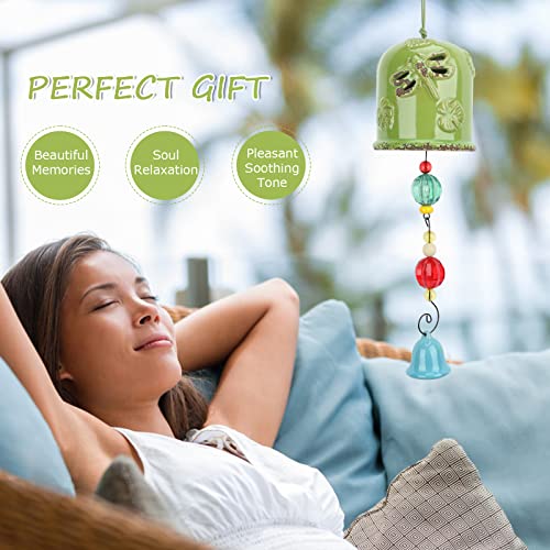 Ceramic Wind Chimes Outdoor, 19'' Wind Chime For Outside Dragonfly Wind Bell With Soothing Melodic Tones Sympathy Gift Garden Patio Balcony And Home Decor #TOP4