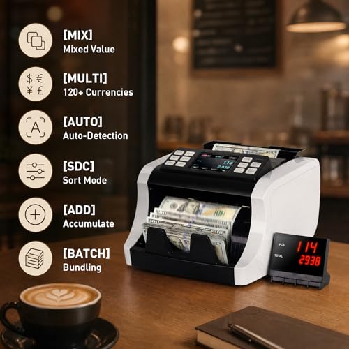 NUCOUN VC-1 Commercial Mixed Value Bill Cash Counter Machine by NUCOUN - Used condition - Image 6