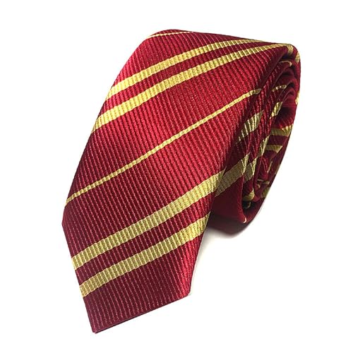Pottertie Wizard School tie with Lightning Tattoo Sticker Cosplay Fancy Dress Gryffindor Party Costume Halloween Christmas School Event World Book Day Accessories