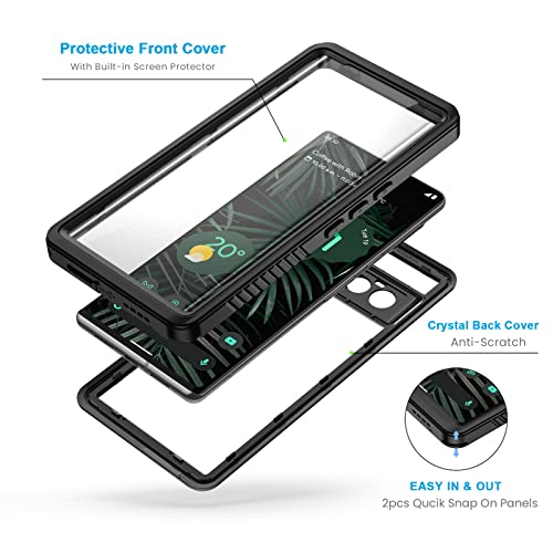 Lanhiem for Pixel 6 Pro Case, Waterproof Pixel 6 Pro Cases with Screen Protector Dustproof Shockproof Cover - Image 3