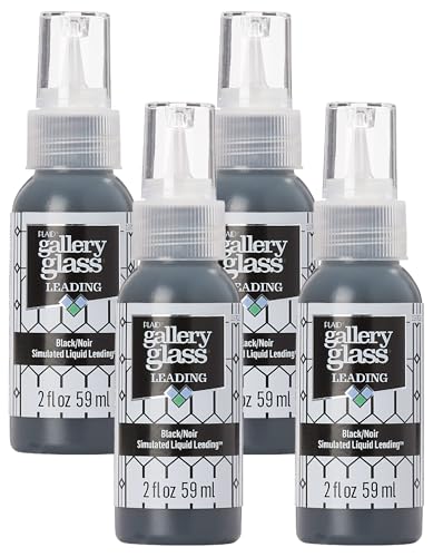 Gallery Glass Black Liquid Leading Pack of 4