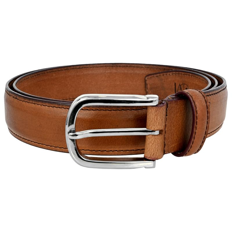 Image of Genuine Leather Belt for Men - Adjustable Waistband Belt for Jeans & Dress Pants Zinc Casted Buckle - Formal & Casual