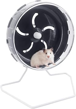 Hamster Wheel Treadmill Wheel, Silent Hamster Exercise Wheels, Freely Adjustable in Height Or Assembled in Cage, for Hamsters or Other Small Animals - Black