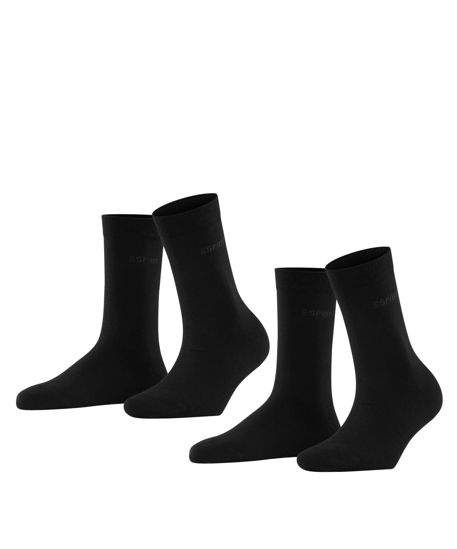 ESPRIT Kobiety Skarpety Uni Multipack W So Bawełna jednokolorowe 2 Pak, Czarny Black 3000, 39-42