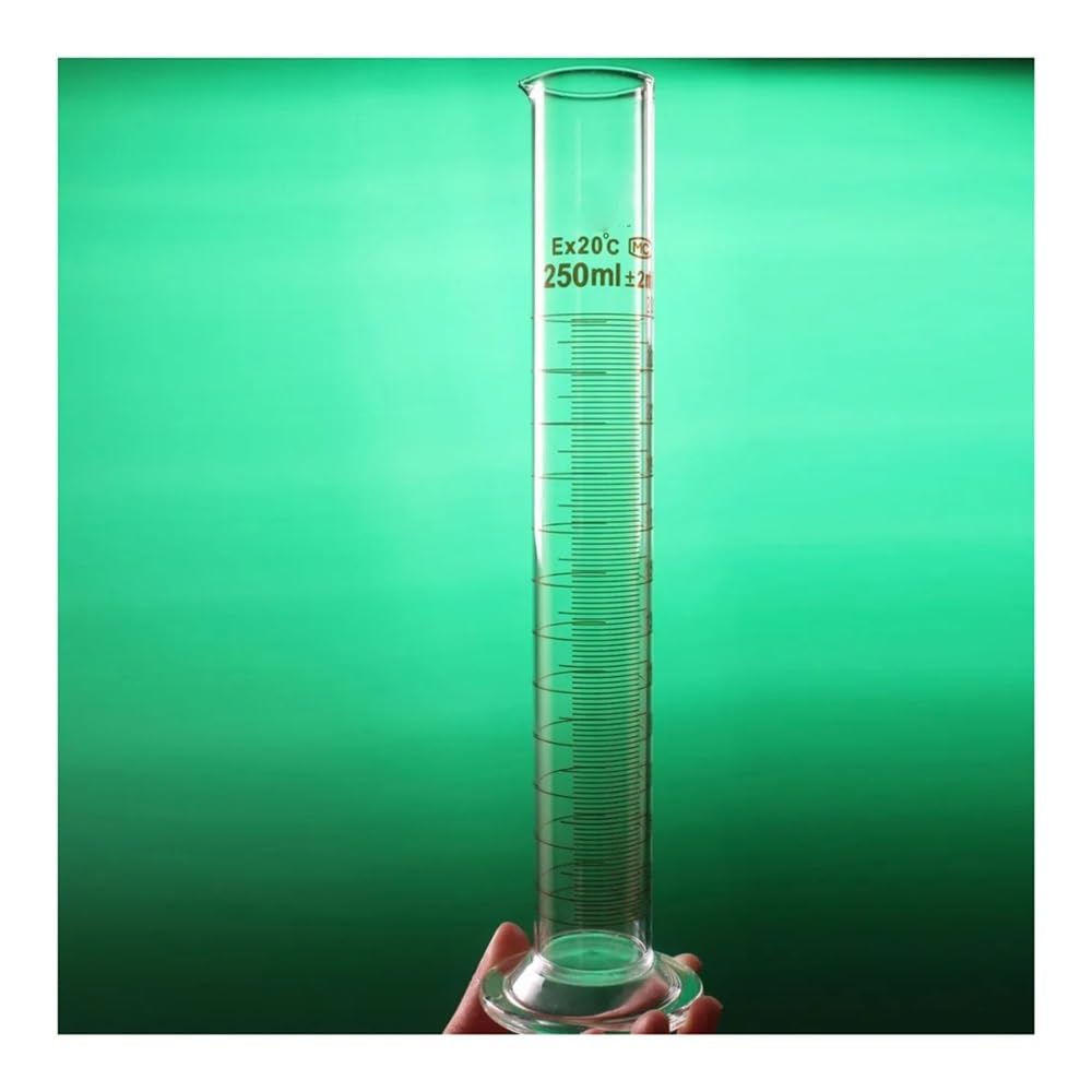 Cylindre de laboratoire de qualité A de 250 ml avec graduation, fournitures de laboratoire en verre borosilicaté 3.3 à haute teneur en borosilicate