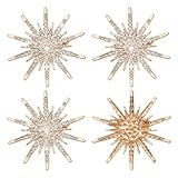 Ensemble de broches 4 pièce:le pack comprend 4 épingles à revers flocon de neige uniques (5.45 x 5.2cm /2.05x2.15 pouces) pour un style polyvalent à assortir sur les vêtements, chapeaux, des sacs, ou comme décorations festives DIY pour l'emballage de cadeaux de vacances