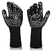Produktbild Grillhandschuhe, Hitzebeständige Feuerfeste BBQ Handschuhe 800 Grad, Extra Lange Kochhandschuhe Backhandschuhe Ofenhandschuhe Für Grill & Küche(Schwarz)